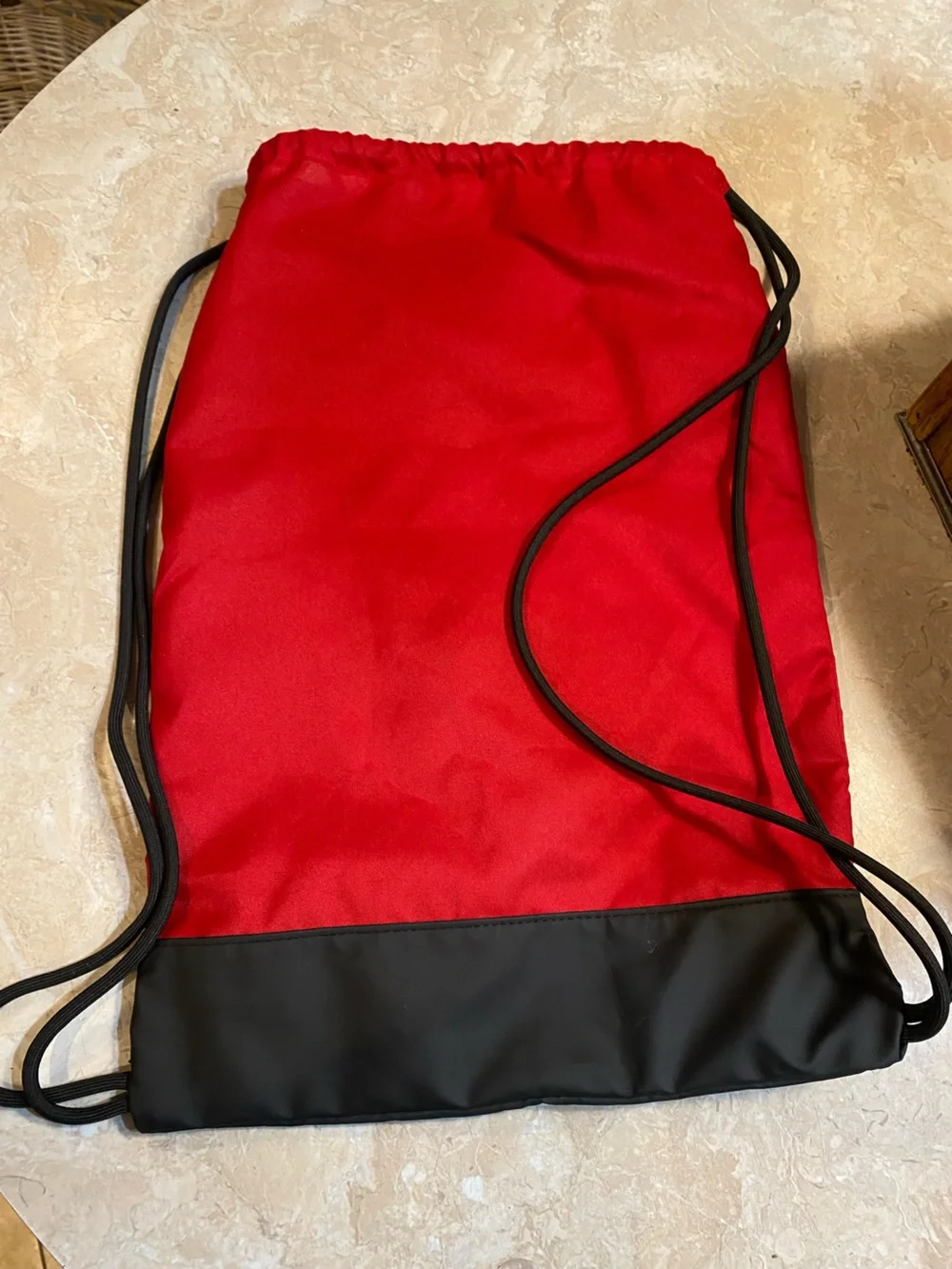 Jordan Red and Black Drawstring Gym Sack with Jumpman Logo